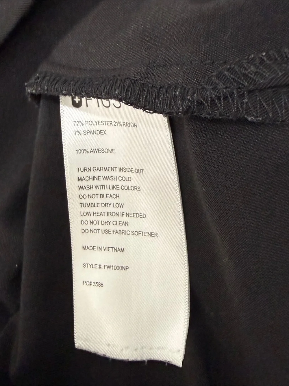 FIGS Technical Collection Women’s XL Black Solid Medical Scrub Set Top & Pants